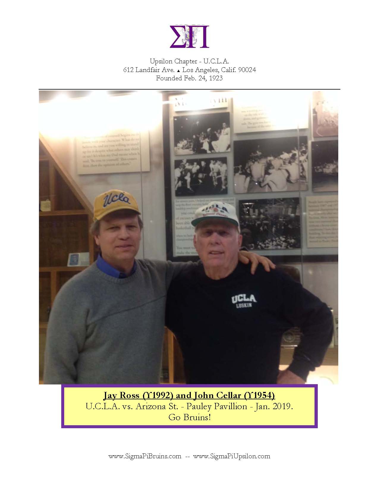 Brothers Ross and Cellar at UCLA hoops game