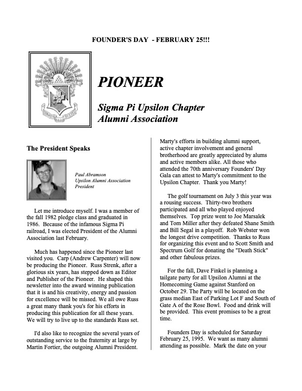 Pioneer Winter 1995 cover