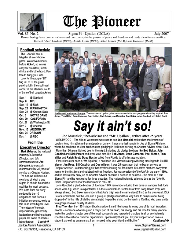 Pioneer Summer 2007 cover