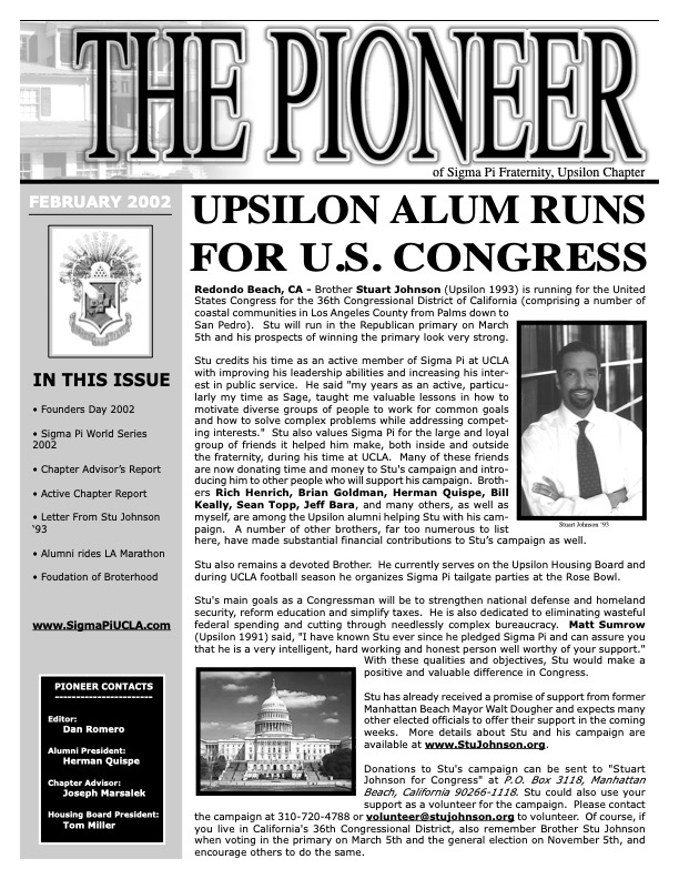 Pioneer February 2002 cover