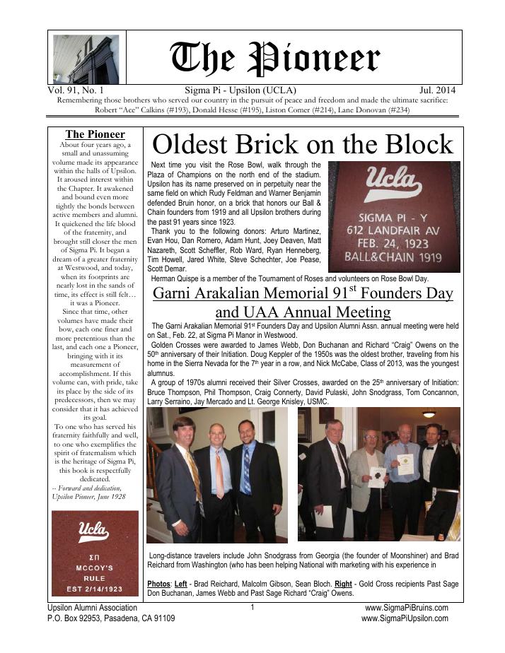 Pioneer Spring 2014 cover