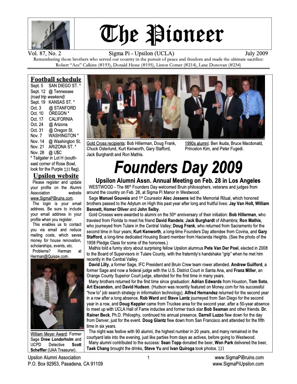 Pioneer Summer 2009 cover